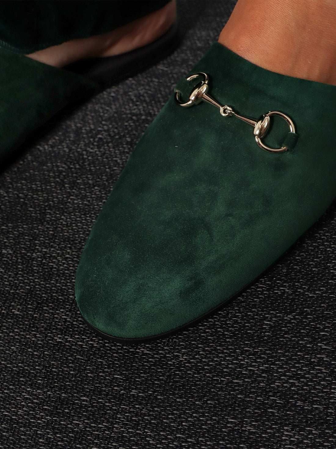 Suede sabot with Horsebit