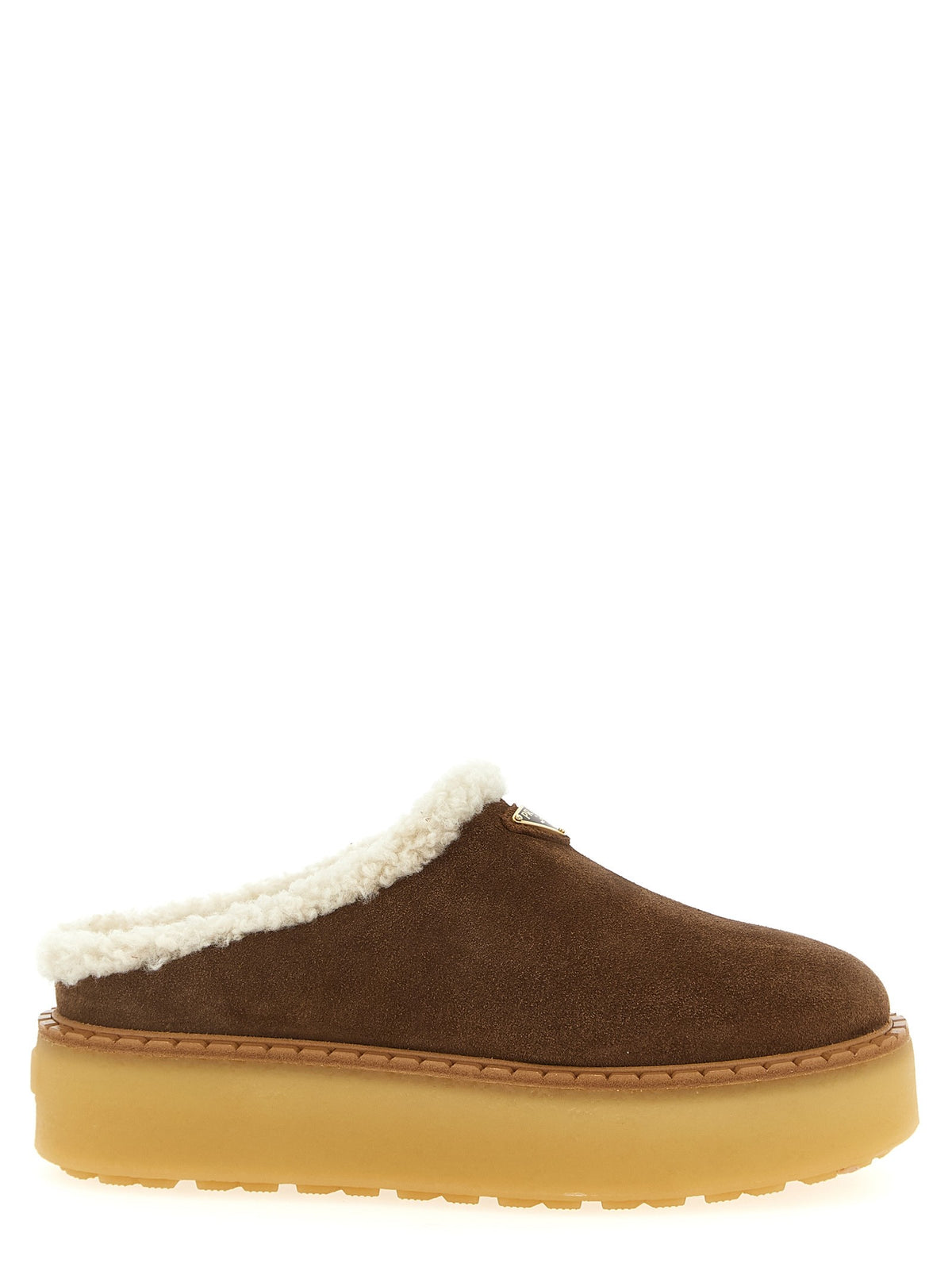 PRADA - Suede sabots Brown