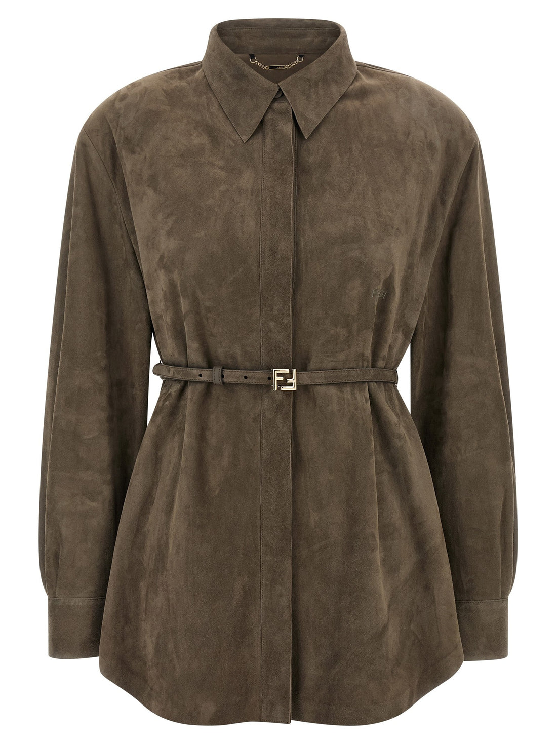 Fendi - Suede shirt gray 44 IT