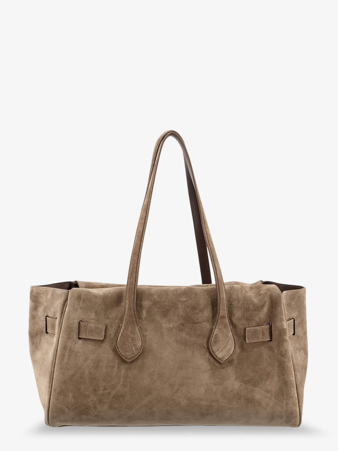 Brunello Cucinelli - Suede shoulder bag with logo padlock detail suede-shoulder-bag-with-logo-padlock-detail