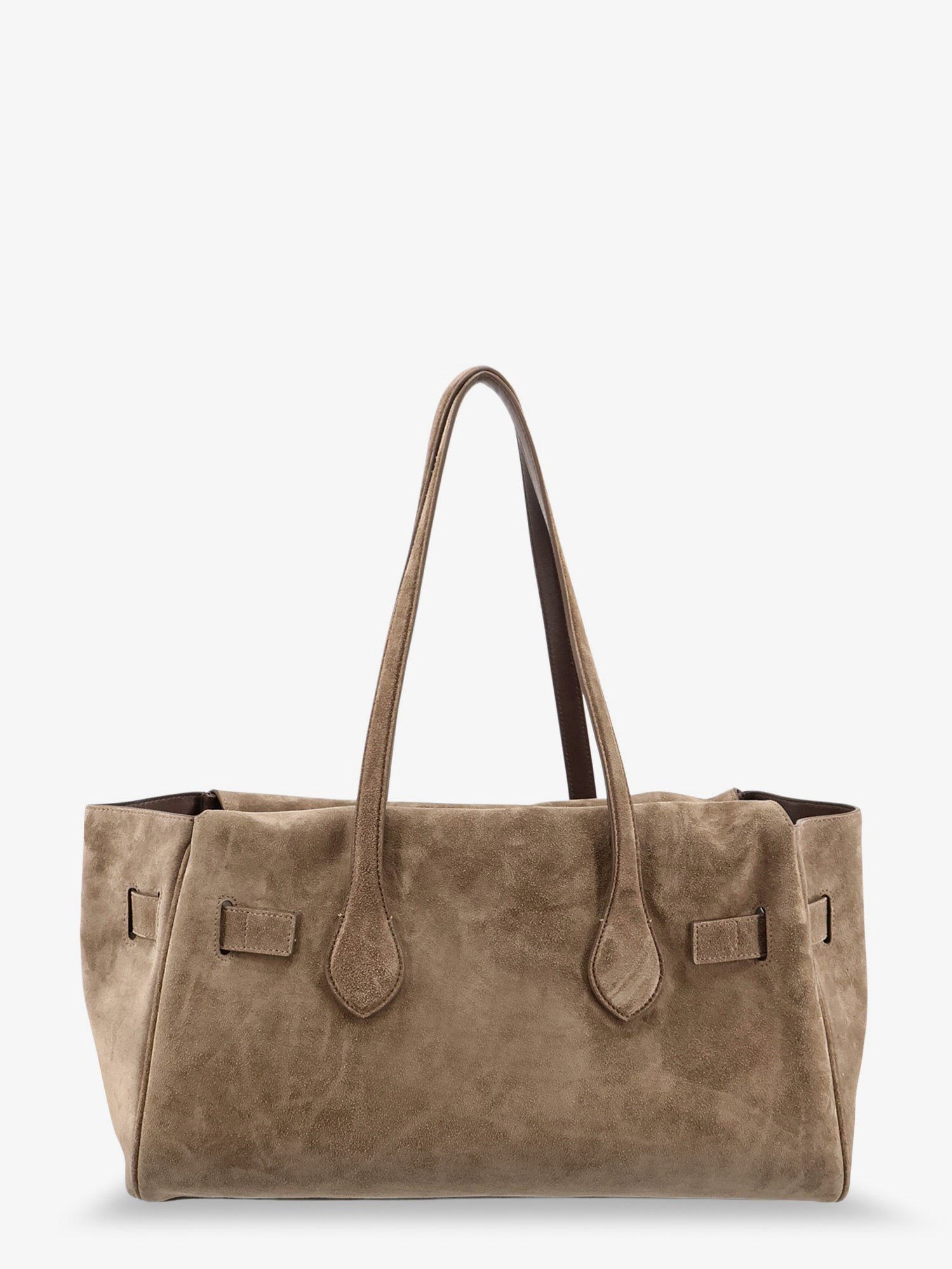 Brunello Cucinelli - Suede shoulder bag with logo padlock detail