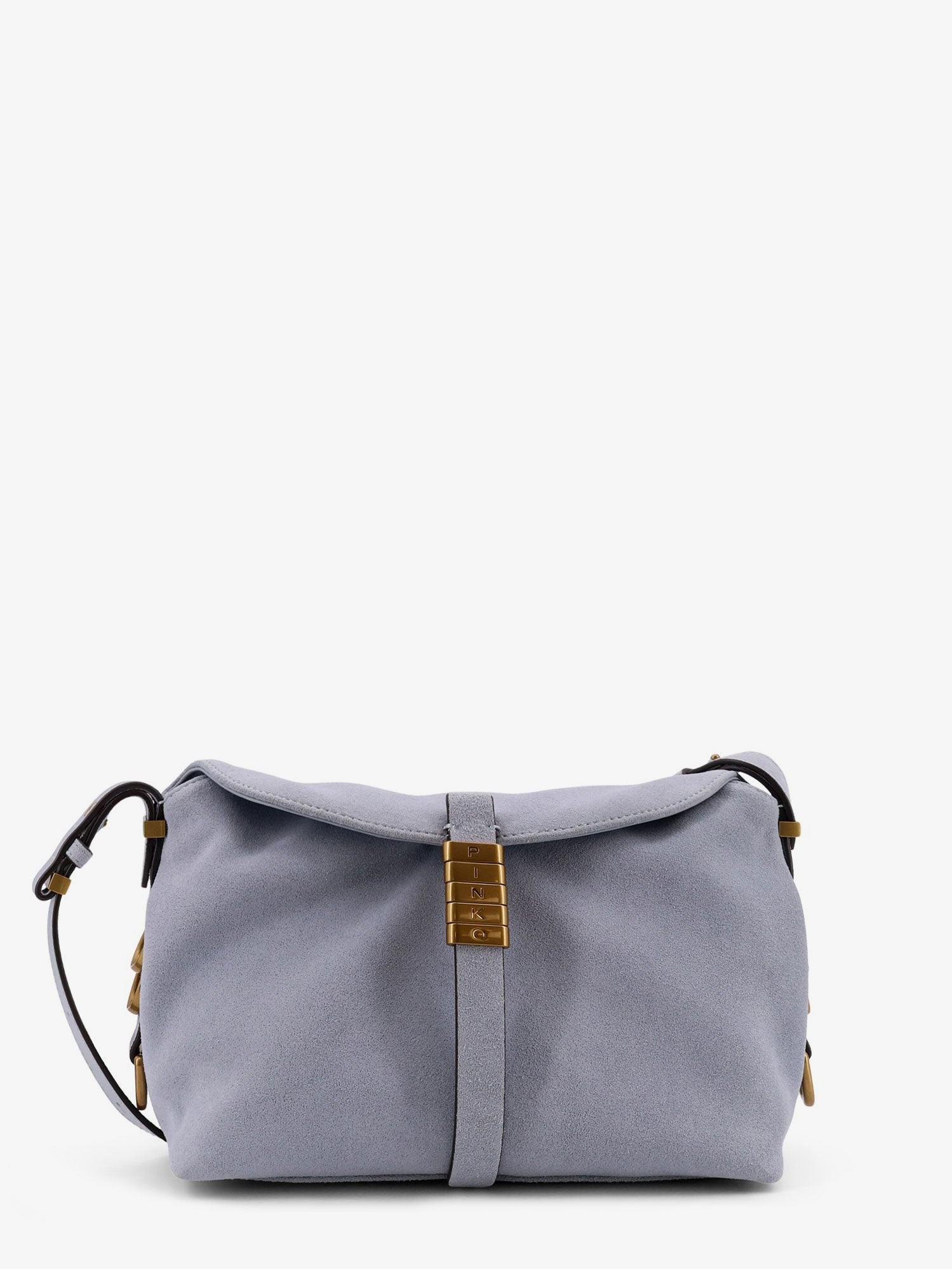 Pinko - Suede shoulder bag with metal logo detail suede-shoulder-bag-with-metal-logo-detail_cd6b5b19-962a-4a9f-b3a8-10e8a463507c