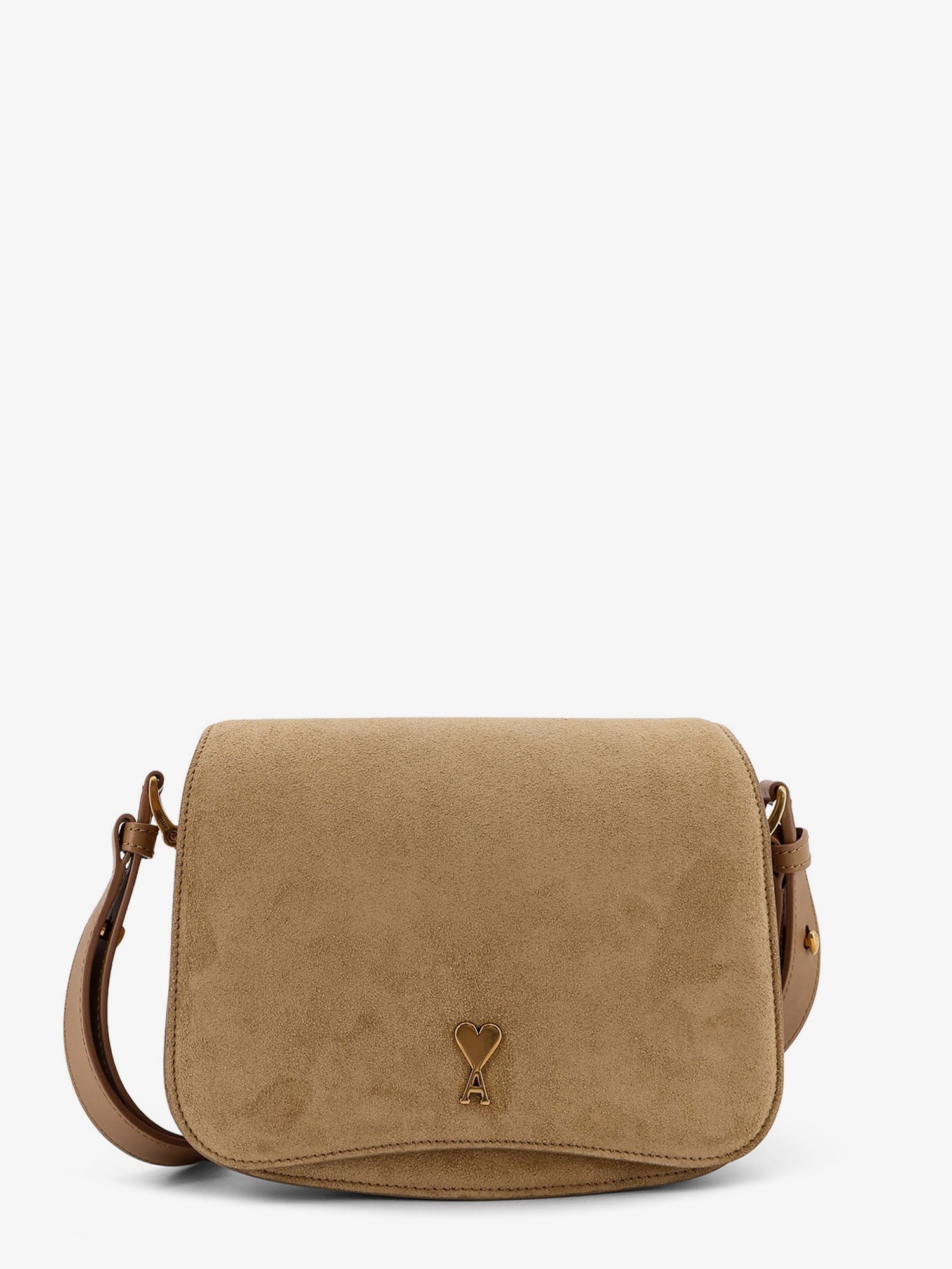 Suede shoulder bag with metal logo on the front suede-shoulder-bag-with-metal-logo-on-the-front_3add0516-b315-4997-b819-075ddb6c40c9