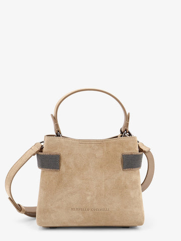 Brunello Cucinelli - Suede shoulder bag with Monili detail
