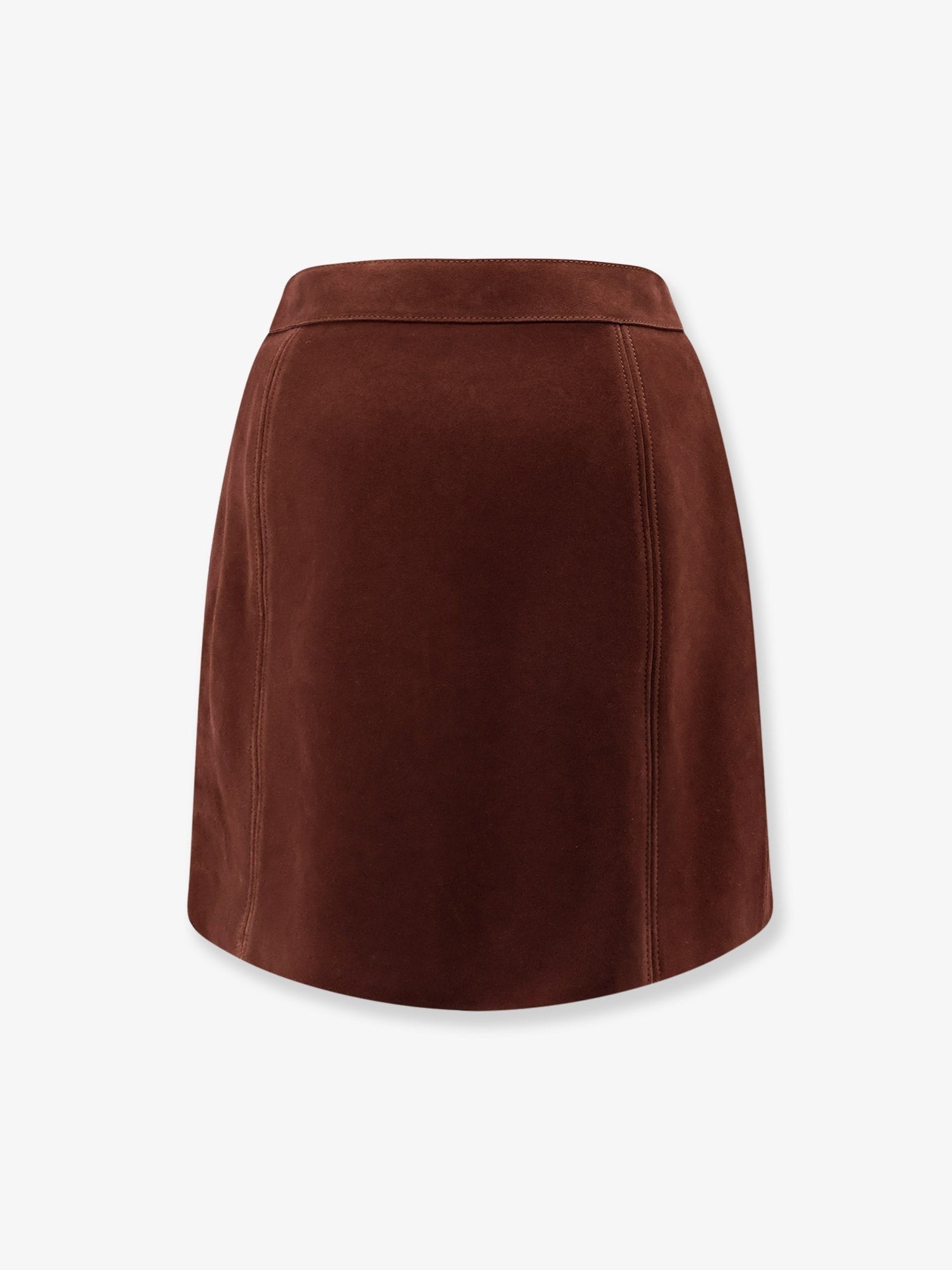 Suede skirt with Triomphe buttons
