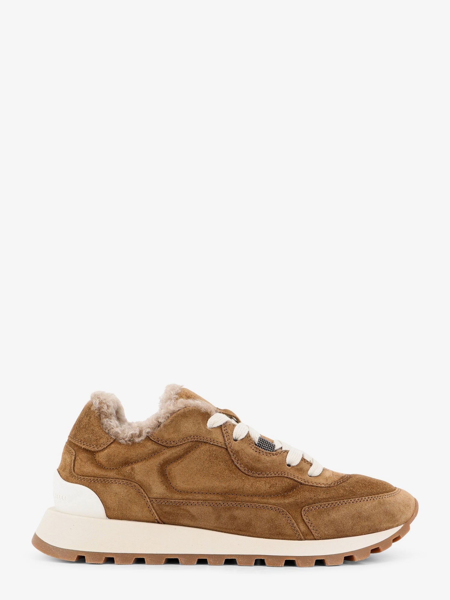 Suede sneakers with fur lining