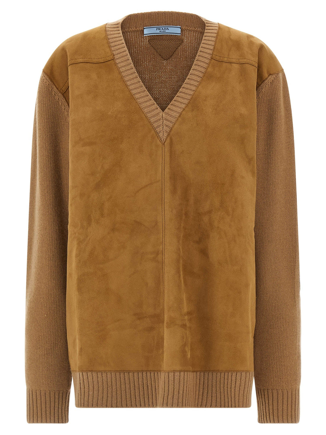 PRADA - Suede sweater Brown 38 IT