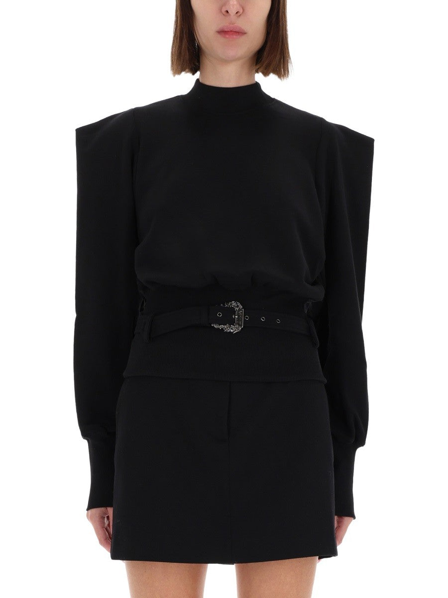 SWEATSHIRT WITH DRAPED SHOULDERS