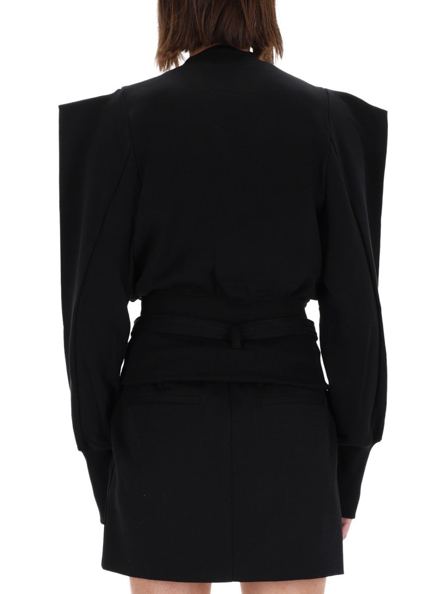 SWEATSHIRT WITH DRAPED SHOULDERS