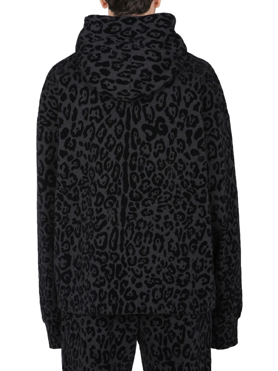 SWEATSHIRT WITH LEOPARD PRINT