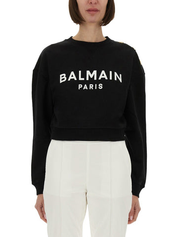Balmain - SWEATSHIRT WITH LOGO PRINT sweatshirt-with-logo-print_0708a63b-82bb-4ec1-8210-757b01076f54