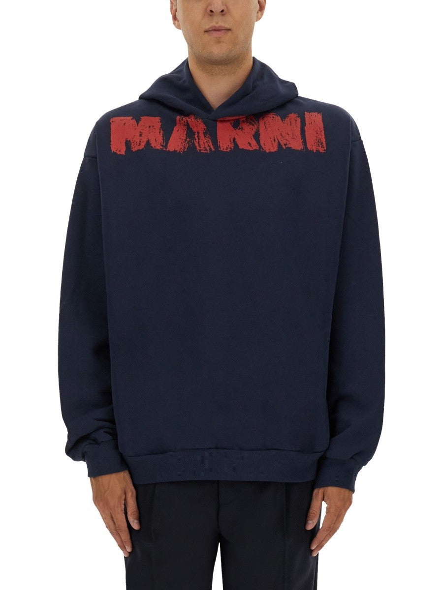 SWEATSHIRT WITH MAXI LOGO PRINT
