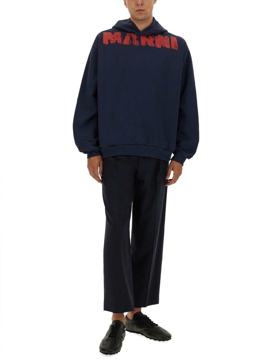 SWEATSHIRT WITH MAXI LOGO PRINT