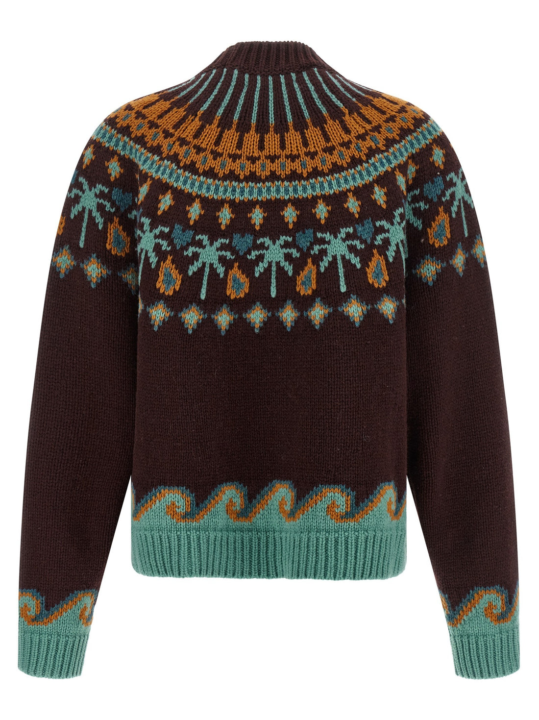 ALANUI - 'Sweet Winter' Fair Isle Wool sweater Brown