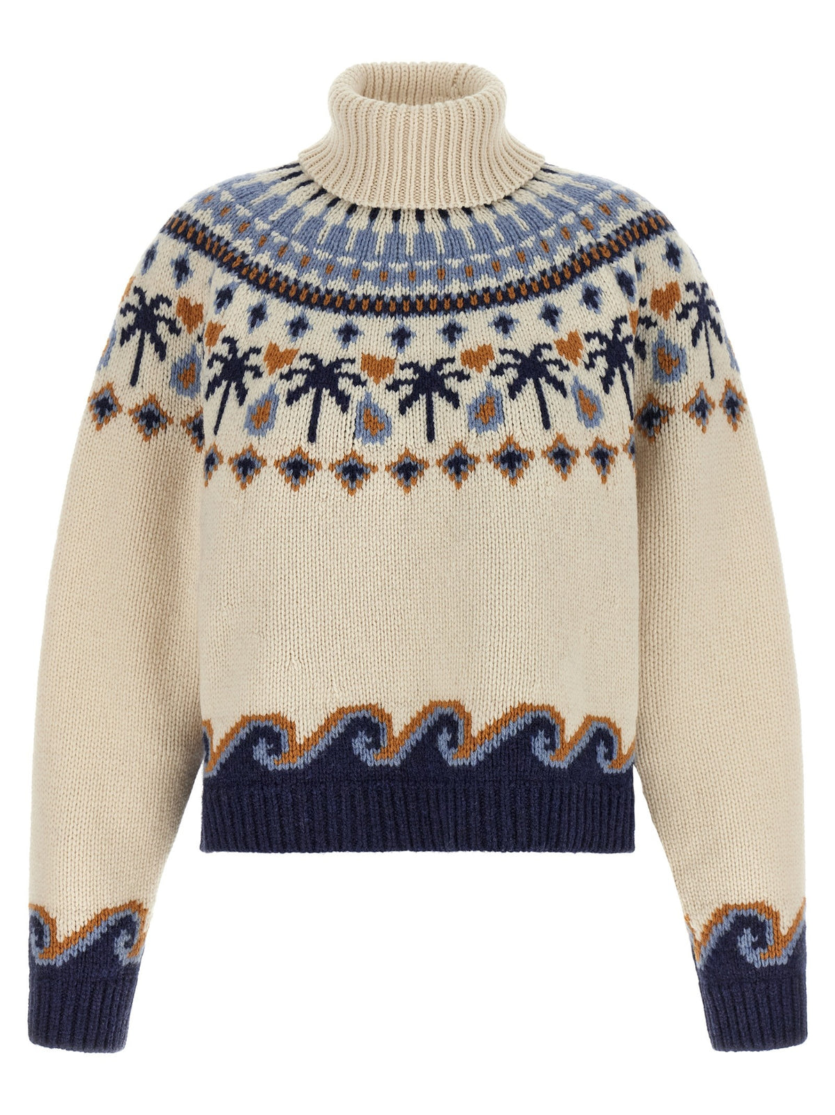 ALANUI - 'Sweet Winter' Fair Isle Turtleneck Virgin Wool Sweater MULTICOLOR
