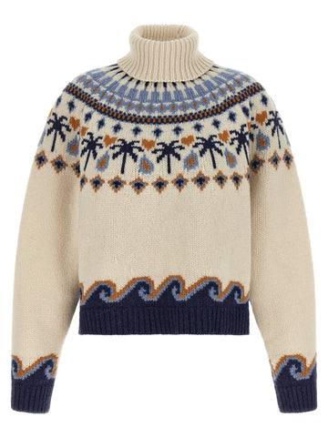 ALANUI - 'Sweet Winter' Fair Isle Turtleneck Virgin Wool Sweater MULTICOLOR