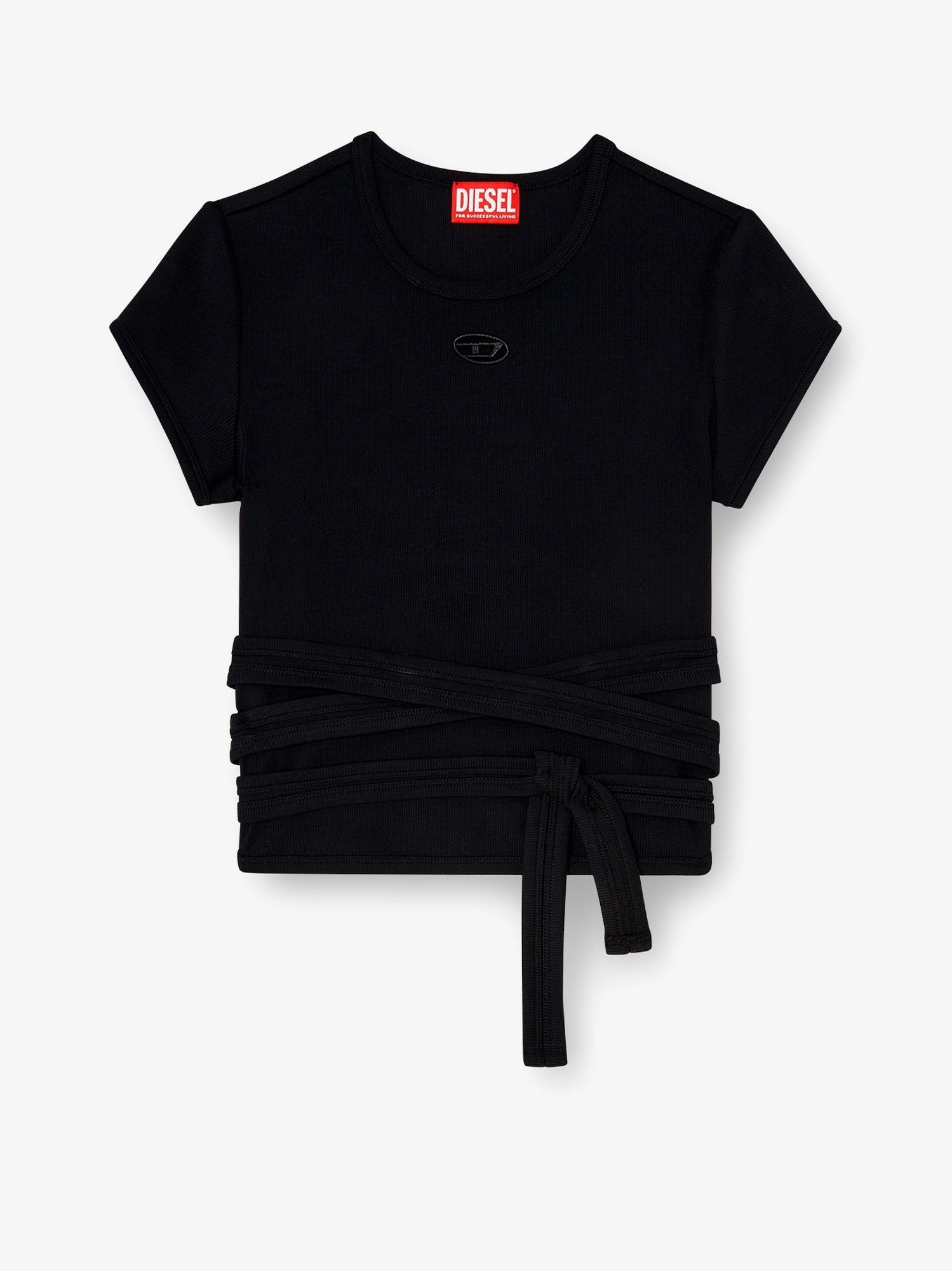 Diesel - T-BUNNY-TAIL-S1 cotton T-shirt with tie bands t-bunny-tail-s1-cotton-t-shirt-with-tie-bands_1d080530-a5d3-45d5-b6ff-76cd95481be9