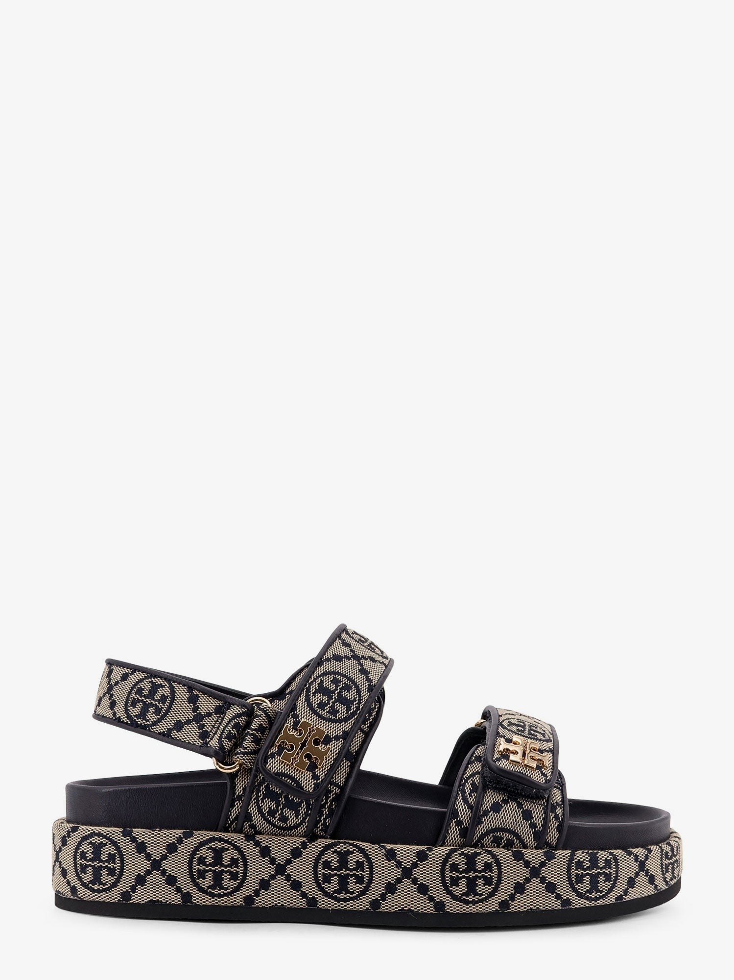 T Monogram Kira jacquard fabric sandals