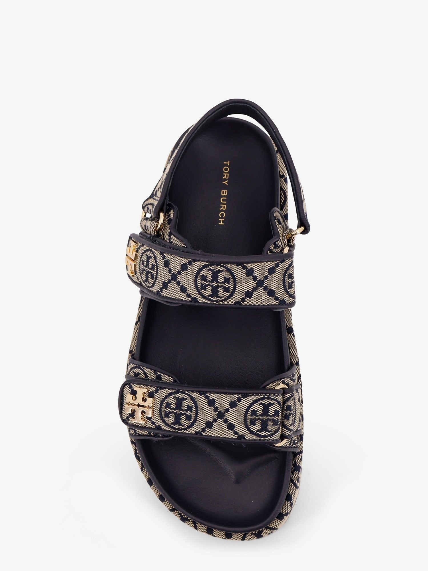 T Monogram Kira jacquard fabric sandals