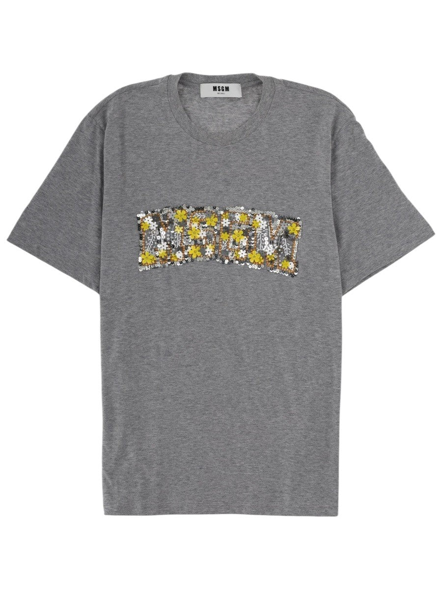 msgm - Cotton T-shirt with a sequinned logo t-shirt-con-logo-con-paillettes_39a85a83-f283-4d51-9fcc-ba330f747a6e