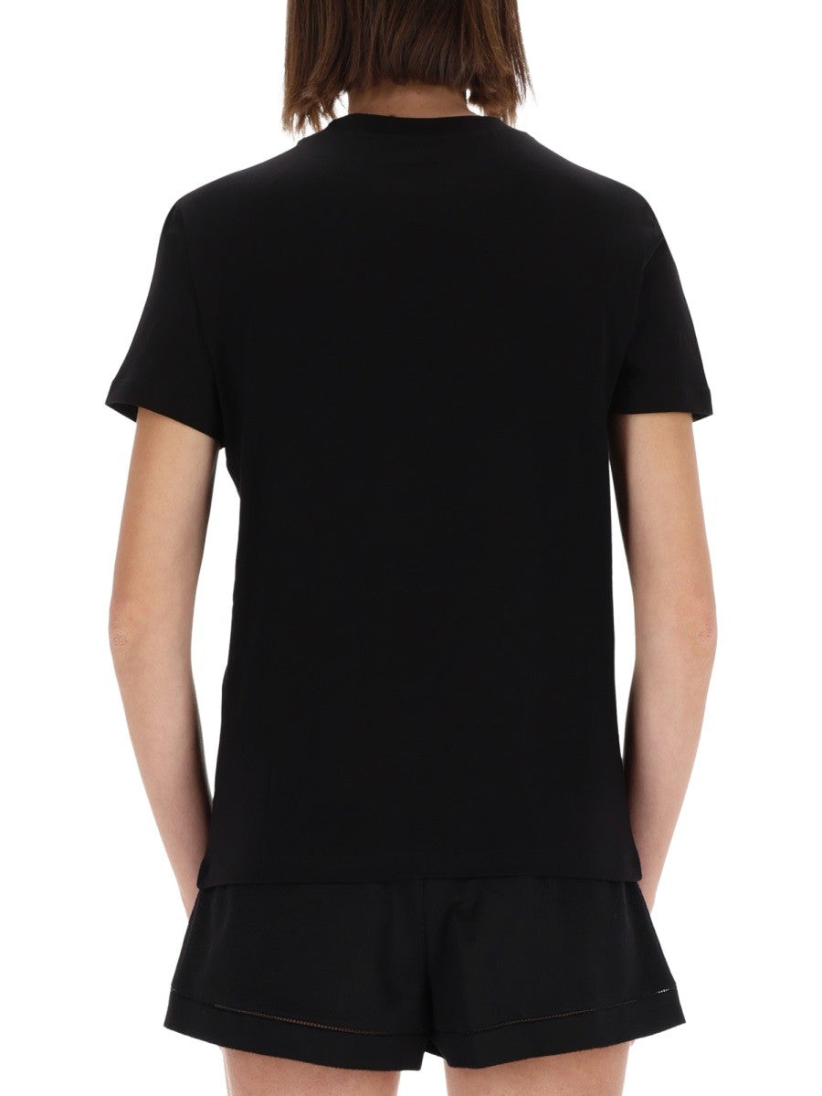 Versace Jeans Couture - T-SHIRT CON LOGO E STRASS