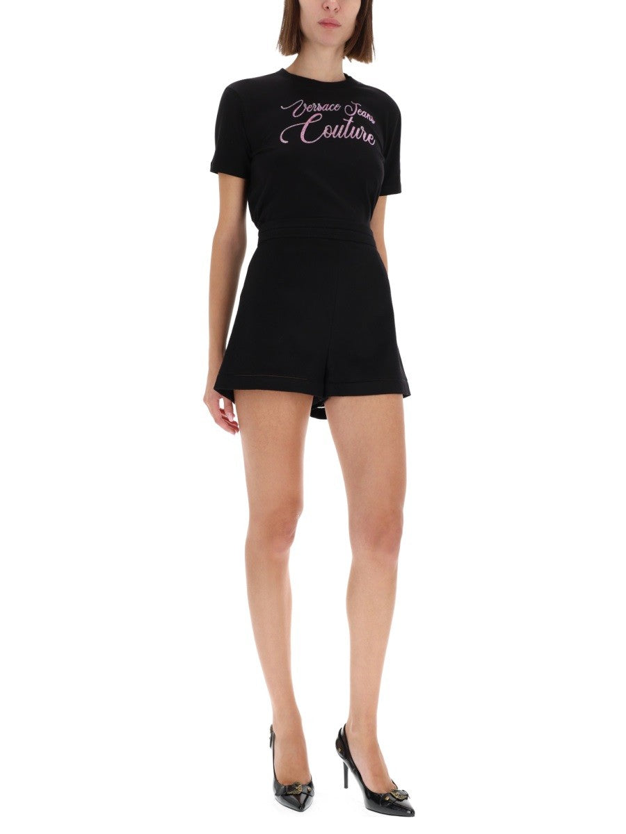 Versace Jeans Couture - T-SHIRT CON LOGO E STRASS t-shirt-con-logo-e-strass