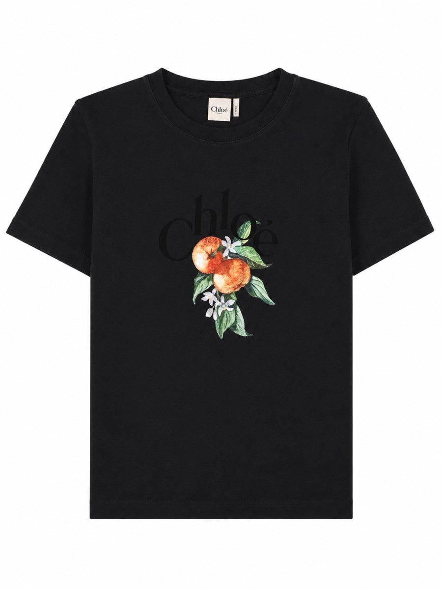 CHLOÉ - T-SHIRT CON LOGO IN JERSEY DI COTONE t-shirt-con-logo-in-jersey-di-cotone