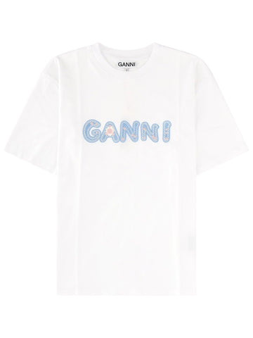 GANNI GANNI - T-SHIRT CON LOGO