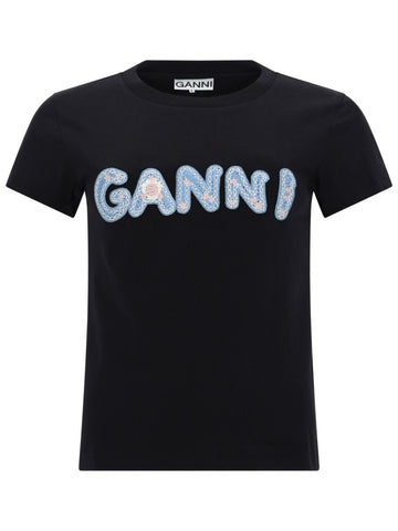 GANNI GANNI - T-SHIRT CON LOGO