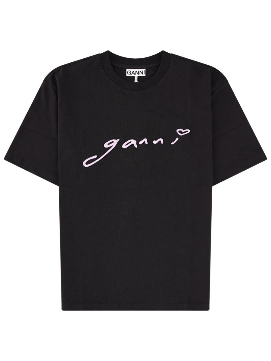 GANNI GANNI - T-SHIRT CON LOGO
