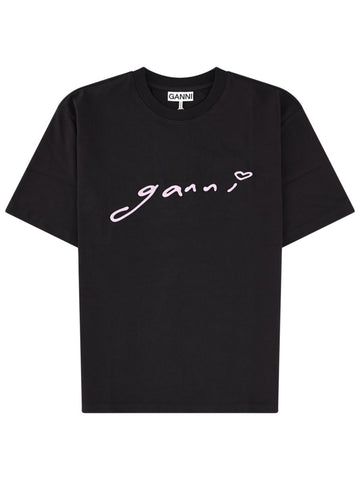 GANNI GANNI - T-SHIRT CON LOGO