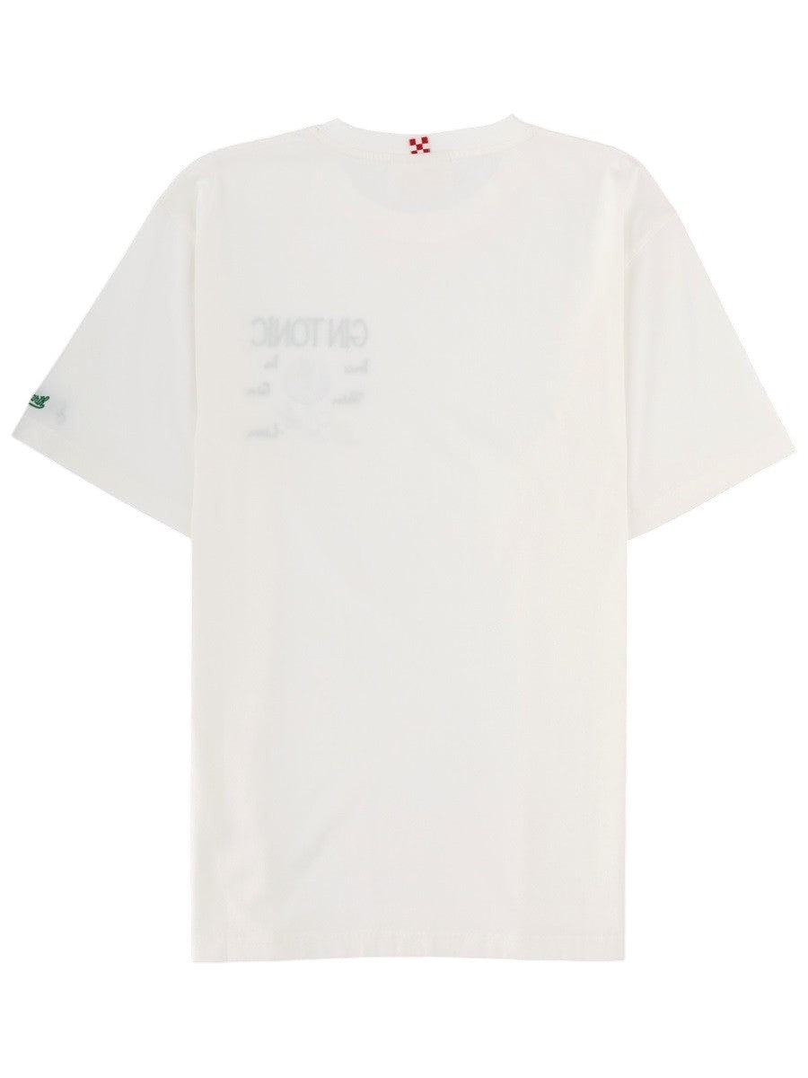 MC2 SAINT BARTH - White Portofino T-shirt with Gin Tonic embroidery t-shirt-con-ricamo_ac93d4ea-3fde-48a7-9008-25d85325c5f6