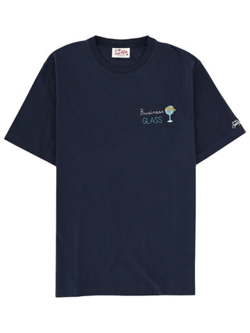 MC2 SAINT BARTH - Blue Portofino T-shirt with Business Glass embroidery t-shirt-con-ricamo_bc31cc26-89e8-40e6-be89-a318aed1ad48
