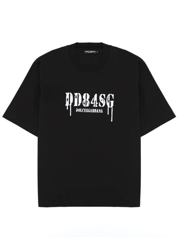 Dolce & Gabbana - T-SHIRT CON STAMPA E LOGO t-shirt-con-stampa-e-logo_4ceefe99-99f7-4147-b435-954112a54609