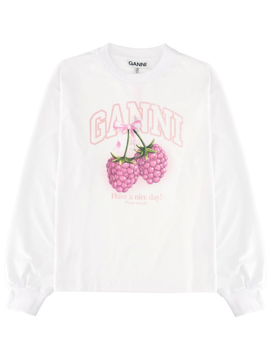 GANNI - T-SHIRT "RASPBERRY" t-shirt-con-stampa_65a182ca-e490-4807-a9db-7202d434f21c