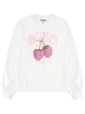 GANNI - T-SHIRT "RASPBERRY" t-shirt-con-stampa_65a182ca-e490-4807-a9db-7202d434f21c