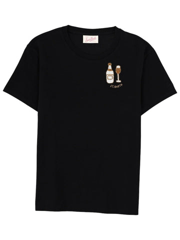 MC2 SAINT BARTH - Emilie Black T-shirt with Cocktail Logo t-shirt-emilie_02bc2fd1-f747-486a-9f40-1f8fa5d33888