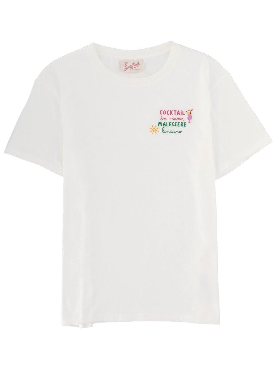 MC2 SAINT BARTH - Emilie White Cotton T-shirt with Coctail Logo t-shirt-emilie_22f45372-ef5f-4029-88f3-8953903ebe0f