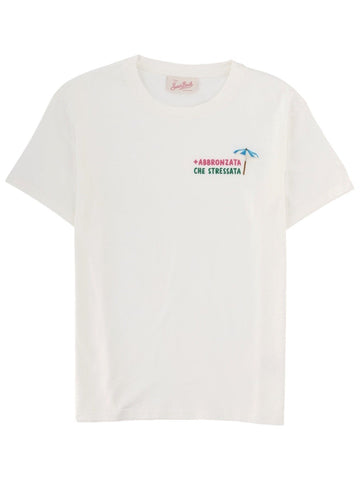 MC2 SAINT BARTH - Emilie White T-shirt "ARBBRONZATA" t-shirt-emilie_862c8020-4631-4151-9021-de4e9f20aa84