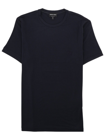 Giorgio Armani - Viscose Jersey Crew-neck T-shirt Blue