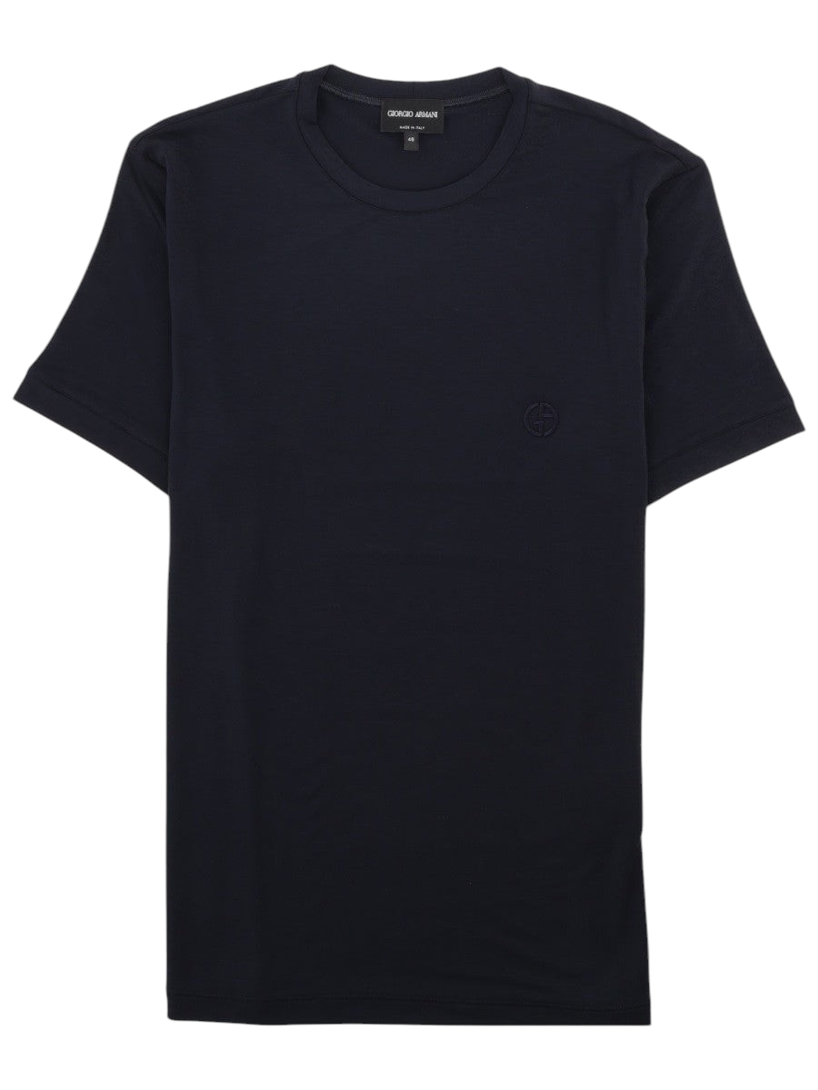 Giorgio Armani - Viscose Jersey Crew-neck T-shirt Blue