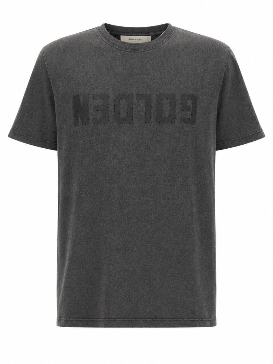 Golden Goose - T-SHIRT IN COTONE CHARCOAL