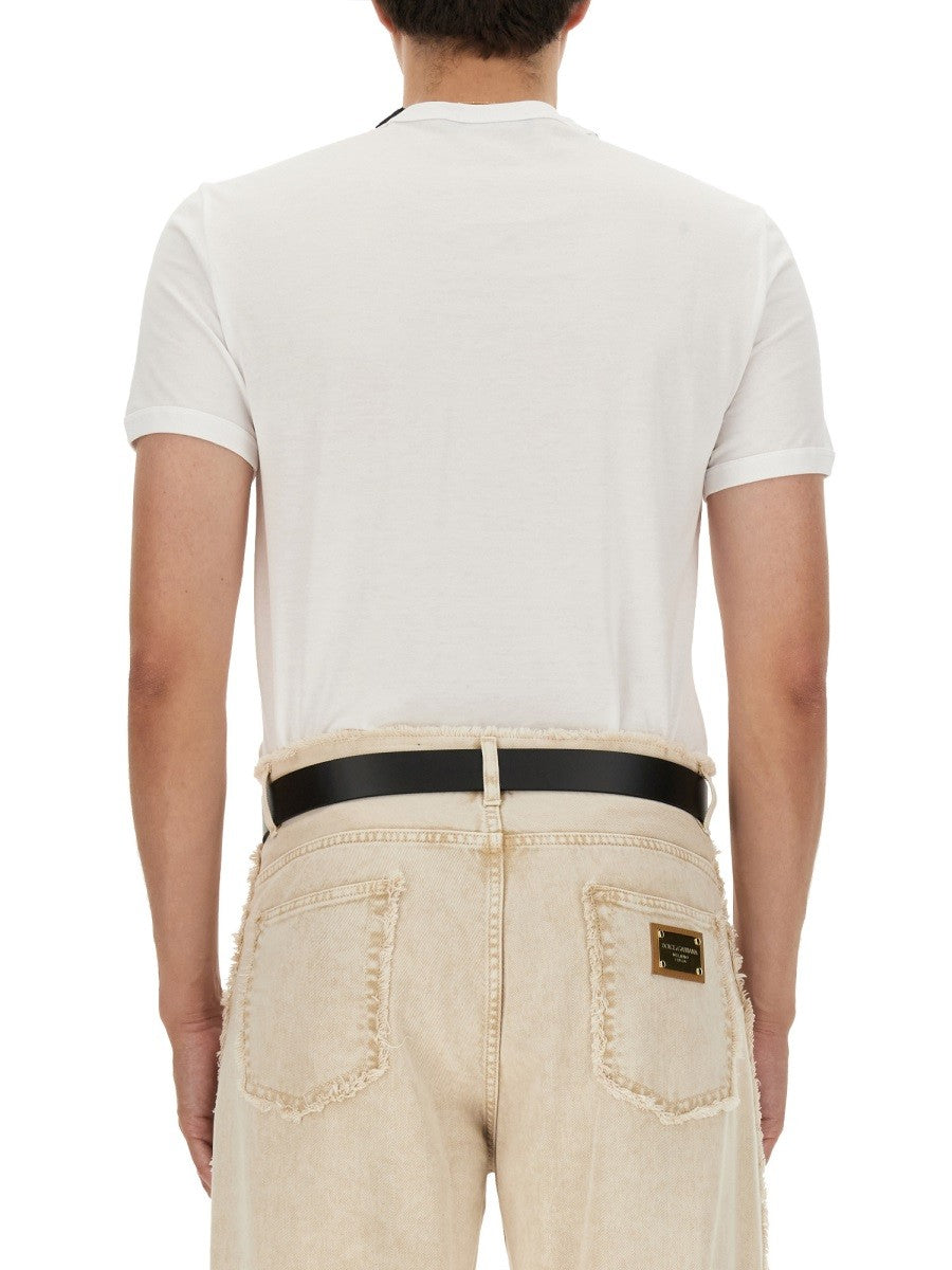 Dolce & Gabbana "BEE AND CROWN" EMBROIDERED T-SHIRT