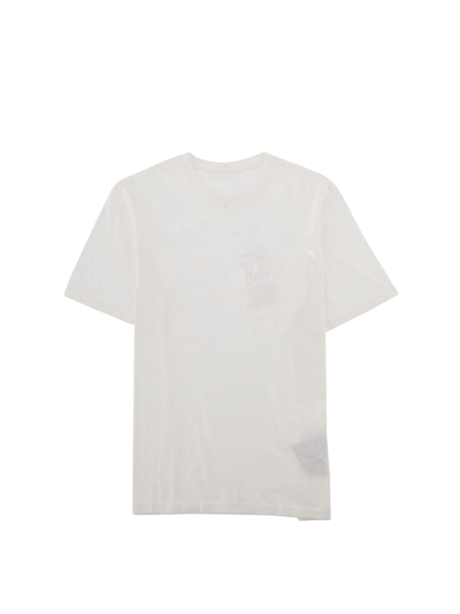 Maison Margiela - T-SHIRT IN JERSEY DI COTONE "TAPED" White