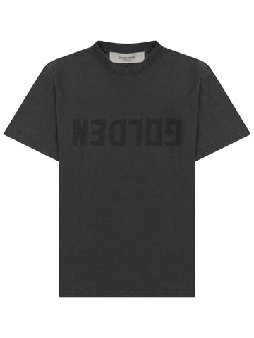 Golden Goose Golden Goose - T-SHIRT IN JERSEY DISTRESSED CON LOGO