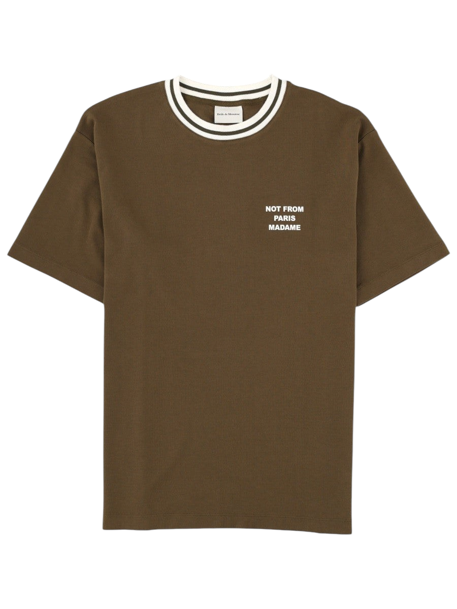 Drole De Monsieur - T-SHIRT "SLOGAN" Brown S