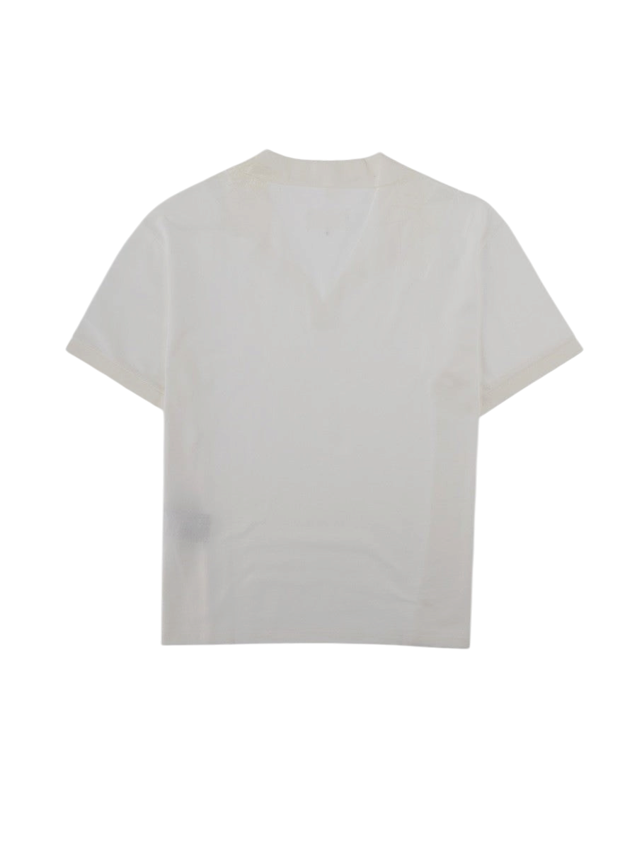 Maison Margiela - T-SHIRT "TAPED" CON SCOLLO A V White