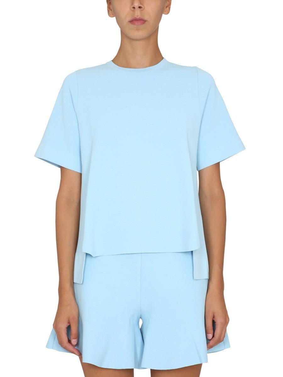 stella mccartney - T-SHIRT WITH ASYMMETRICAL HEMLINE t-shirt-with-asymmetrical-hemline_8bdbace0-a31a-4c5f-b935-4bb59071e13b