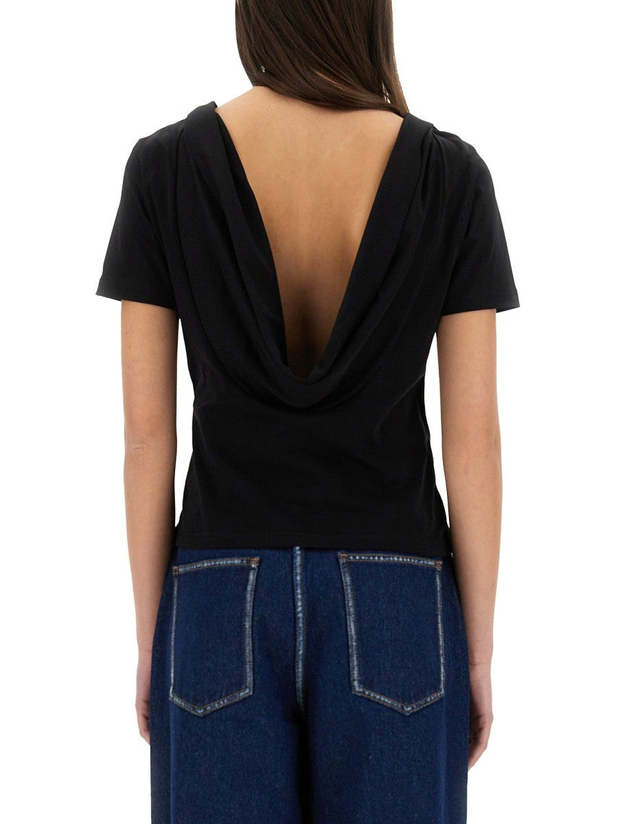 NINA RICCI - T-SHIRT WITH BACK NECKLINE