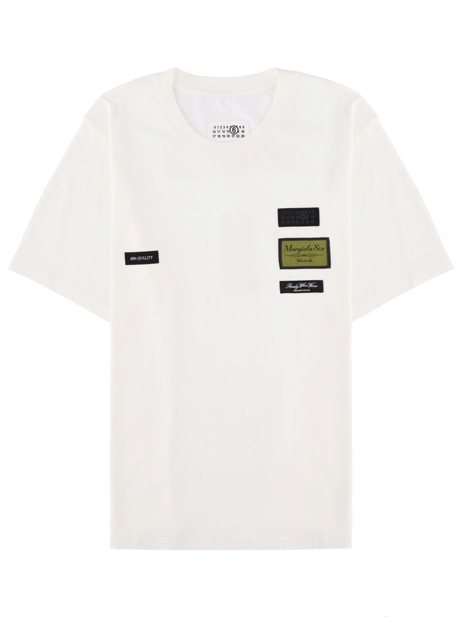 MM6 MAISON MARGIELA MM6 MAISON MARGIELA - T-SHIRT WITH EXTERNAL LABELS